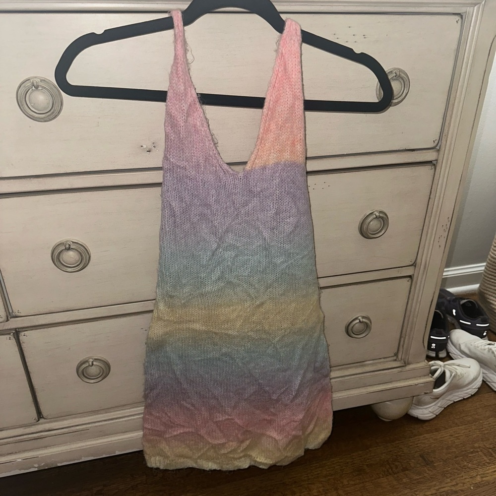 Multicolor Knit Sleeveless Dress